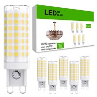 Sapiential Creation G9 Led Bulb Dimmable G9 Bulb 6W T4 G9 Led Ceramic Light Bulbs Led 60 Watts Equivalent 4000K Natural White 600Lm Cri 85 120V 360 Degrees Beam Angle Pack Of 6