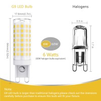 Sapiential Creation G9 Led Bulb Dimmable G9 Bulb 6W T4 G9 Led Ceramic Light Bulbs Led 60 Watts Equivalent 4000K Natural White 600Lm Cri 85 120V 360 Degrees Beam Angle Pack Of 6