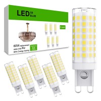 Sapiential Creation G9 Led Bulb Dimmable 6W T4 G9 Led Light Bulbs Led 60 Watts G9 Halogen Light Bulbs 2 Bi Pin Equivalent Ceramic Base 6000K Daylight White 600Lm Cri 85 360 Degrees Beam Angle 6 Pack