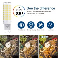 Sapiential Creation G9 Led Bulb Dimmable 6W T4 G9 Led Light Bulbs Led 60 Watts G9 Halogen Light Bulbs 2 Bi Pin Equivalent Ceramic Base 6000K Daylight White 600Lm Cri 85 360 Degrees Beam Angle 6 Pack