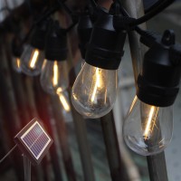 Guntsous Solar String Lights Outdoor 29Ft 1118 Solar Powered Outside Ip65 Waterproof Hanging Warm White Led 10S14 Edison Bu