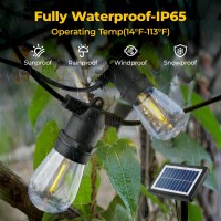 Guntsous Solar String Lights Outdoor 29Ft 1118 Solar Powered Outside Ip65 Waterproof Hanging Warm White Led 10S14 Edison Bu