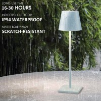 2 Packs Rechargeable Led Table Lamp,Outdoor Cordless Table Lamp Waterproof Portable, Stepless Dimmable Modern Lamp For Restaurant/Bedroom/Outdoor (Blue)