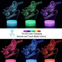 Superhero 3D Night Lights For Kids, Spider Superhero 3D Illusion Led Lamp With 16 Colors Changing Remote & Smart Touch Control Superhero Toys For Boys, Birthday Christmas Gifts For Men Boys Girls