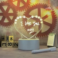 Goq Note Board Creative Led Night Light Usb Message Board Holiday Light With Pen Gift For Children Girlfriend Decoration,Children'S Night Light Writing Lamp (Transverse)