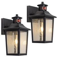 2 Packs Motion Sensor Outdoor Wall Lights Black Dusk To Dawn Outdoor Lighting Led Waterproof Exterior Garage Light Fixture M