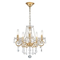 Anjiadengshi Mini Crystal Chandelier K9 Crystal Lighting Chandelier For Living Room 5 E12 Bulbs High 165 In X Diameter 169 In