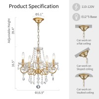 Anjiadengshi Mini Crystal Chandelier K9 Crystal Lighting Chandelier For Living Room 5 E12 Bulbs High 165 In X Diameter 169 In