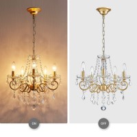 Anjiadengshi Mini Crystal Chandelier K9 Crystal Lighting Chandelier For Living Room 5 E12 Bulbs High 165 In X Diameter 169 In