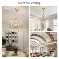 Anjiadengshi Mini Crystal Chandelier K9 Crystal Lighting Chandelier For Living Room 5 E12 Bulbs High 165 In X Diameter 169 In