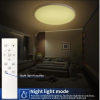 Moonsea 56W Dimmable Led Flush Mount Ceiling Light 24 Inch Large Modern Round Ceiling Light With Remote Control 3000K6500K Se