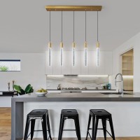 Zhllmq Kitchen Island Lighting Modern Light Fixture Kitchen Island Pendant Light Dimmable Led Gold Brass Finish Mini Pendant Lig