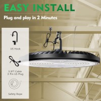 Bulbeats 100W Ufo Led High Bay Light14000Lm (Eqv.400W Mh/Hps) High Bay Led Lights, 5000K High Bay Shop Lights, Etl Listed, 3.3' Cable With Us Plug Commercial Bay Lighting For Barn/Garage