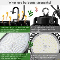 Bulbeats 100W Ufo Led High Bay Light14000Lm (Eqv.400W Mh/Hps) High Bay Led Lights, 5000K High Bay Shop Lights, Etl Listed, 3.3' Cable With Us Plug Commercial Bay Lighting For Barn/Garage