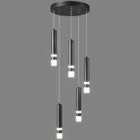 Liangmh 5-Light Modern Pendant Light Kitchen Island Light Fixture Dimmable Led Black Mini Pendant Lights Dinning Room Kitchen Chrome Pendant Lighting