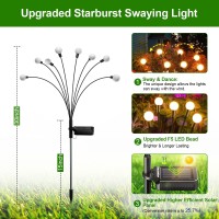 Letmy Solar Garden Lights - New Upgraded Solar Swaying Light, 8Led Starburst Solar Outdoor Lights, Solar Firefly Lights Outdoor Waterproof Solar Garden Decorative Lights For Yard Patio Pathway, 4 Pack