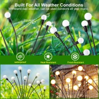 Letmy Solar Garden Lights - New Upgraded Solar Swaying Light, 8Led Starburst Solar Outdoor Lights, Solar Firefly Lights Outdoor Waterproof Solar Garden Decorative Lights For Yard Patio Pathway, 4 Pack