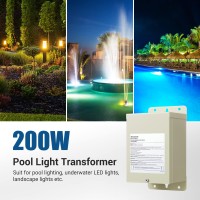 Dewenwils 200W Low Voltage Landscape Transformer Pool Light Transformer 120V To 12V13V14V Ac Transformer For Swimming Lighti