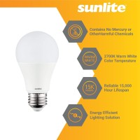 Sunlite 41782 Led A19 Super Bright Light Bulb, Dimmable 14 Watt (100W Equivalent), 1500 Lumens, Medium (E26) Base, Ul Listed, 12 Count, 2700K Warm White