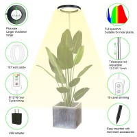 Yadoker Plant Grow Light, Led Growing Light Full Spectrum For Indoor Plants,Height Adjustable, Automatic Timer, 5V Low Safe Voltage,Idea For Large Plant Light