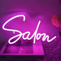 Led Beauty Salon Neon Sign Light Up Studio Pink Neon Lights For Business Wall Store Indoors Decor Indoors 5V Usb Dimmable 40 X 23 Cm (Salon-Usb)