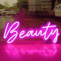 Led Beauty Neon Sign Light Up Nails Salon Hair Studio Pink Neon Lights For Business Wall Store Indoors Decor Dimmable 22 X 9 Inch(Beauty-Style 2)