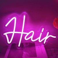 Led Beauty Hair Neon Sign Light Up Salon Studio Pink Neon Lights For Business Wall Store Indoors Decor Indoors 5V Usb Dimmable 40 X 23 Cm (Hair-Usb)