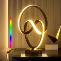 Airnasa Led Unique Spiral Lamps, Rgb Touchmodern Dimmable Bedside, Table, Cool Lamp With 10 Lighting Modes For Decorate Bedroom Living Room Office Holiday Gifts