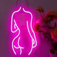 Lady Back Neon Light 10 X 18 Inches Led Pink Girl Neon Sign For Man Cave Room Bar Pub Store Club Home Party Wall Art Decoration Usb Powered Lights (Lady Back)