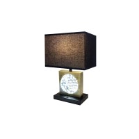 22H Gold Square W Black Shade Crystal Centerpiece With Night Light, Usb Port + Power Outlet(D0102H5Iq42)