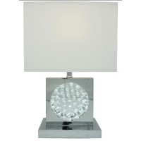 22H Chrome Square Crystal Centerpiece With Night Light + Usb Port + Power Outlet(D0102H5Iq58)