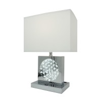 22H Chrome Square Crystal Centerpiece With Night Light + Usb Port + Power Outlet(D0102H5Iq58)