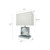 22H Chrome Square Crystal Centerpiece With Night Light + Usb Port + Power Outlet(D0102H5Iq58)