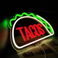 Jfllamp Tacos Neon Signs For Wall Decor Neon Lights For Tortilla Shop Led Signs Suitable For Mexican Restaurant Bar Unique Gift