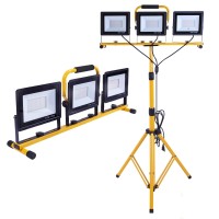 86 Inch 21000 Lumen Work Lights With Stand 3 Adjustable Head Led Work Light With Adjustable And Foldable Tripod Stand Waterpr