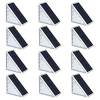 Audles Led Solar Step Lights Waterproof Outdoor Stair Lights, Warm White Solar Deck Lights Ip67 Solar Decoration Lights For Yard, Patio, Garden, Walkways, Front Door, Pathway, Driveway, Porch 12 Pack