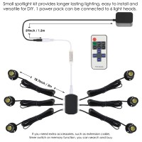 Dedc 6Pcs Mini Led Spot Lights 1W 5V 6000K Under Cabinet Lights Mini Spotlights For Displays With Dimmer Cool Whitepushbutto