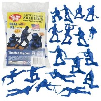 Timmee Plastic Army Men Blue 48Pc Toy Soldier Figures Made In Usa