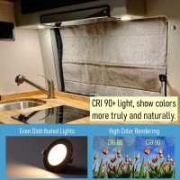 Acegoo Rv Boat Led Puck Light 12V Recessed Ceiling Light Dc 12V Under Cabinet Down Light With Press Dimmer Dimmable White Ligh