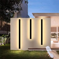 Zrybh Long Strip Wall Light Modern Minimalist Linear Wall Lamp Outdoor Wall Sconce Led Wall Light Warm Dimmable Ip65 Waterproof Acrylic Wall Light Fixtures For Patio Porch Garden (31.5In 30W)