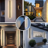 Zrybh Long Strip Wall Light Modern Minimalist Linear Wall Lamp Outdoor Wall Sconce Led Wall Light Warm Dimmable Ip65 Waterproof Acrylic Wall Light Fixtures For Patio Porch Garden (31.5In 30W)