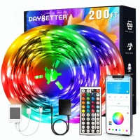 Daybetter Led Strip Lights 200Ft(2 Rolls Of 100Ft) Smart Strips With App Control Remote, 5050 Rgb Led Lights For Bedroom, Music Sync Color Changing Lights For Room Home Decor Party Festival