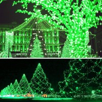 Sukesou St Patricks Day Decoration Lights 33Ft 100Led Christmas Green Lights Outdoor Waterproof Green String Lights For Garden P