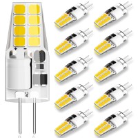 G4 Led Bulb 3W Equivalent To 20W-25W T3 Halogen Bulb, Ac/Dc 12V, Natural White 4000K, Jc Type G4 Bi-Pin Base Light Bulbs For Under Cabinet Puck Light, Chandeliers, Landscape Lighting (10 Pack)