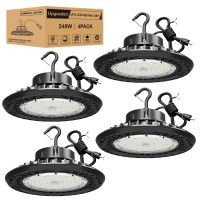 Jclgl Ufo Led High Bay Light 240W 4 Pack High Bay Led Light 36 000Lm1000W Mhhps Eqv Dimmable 6 Cable With Plug Hanging H