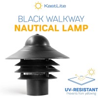 Kastlite Black Nautical Post Walkway Lamp With Pier Mounting Base 10 High Outdoor Coastal Fixture Fits 3 Posts Ul List