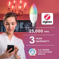 Sengled Zigbee Smart Candelabra Bulbs, Hub Required, Dimmable Multicolor E12 Led Candle Light Bulb Work With Alexa Echo(4Th Gen), Echo Plus, Google/Smartthings, Voice/App Control, 450 Lm/40W Eqv. 10Pk