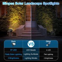 Minpea Solar Spot Lights Outdoor 57 Led10 Pack Solar Lights Outdoor Ip65 Waterproof 3 Modes Solar Landscape Spotlights Sol