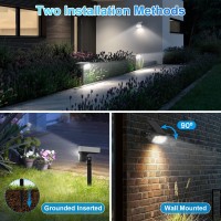 Minpea Solar Spot Lights Outdoor 57 Led6 Pack Solar Lights Outdoor Ip65 Waterproof Solar Landscape Spotlights 3 Modes Sola