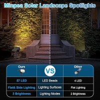 Minpea Solar Spot Lights Outdoor 57 Led6 Pack Solar Lights Outdoor Ip65 Waterproof 3 Modes Solar Landscape Spotlights Sola